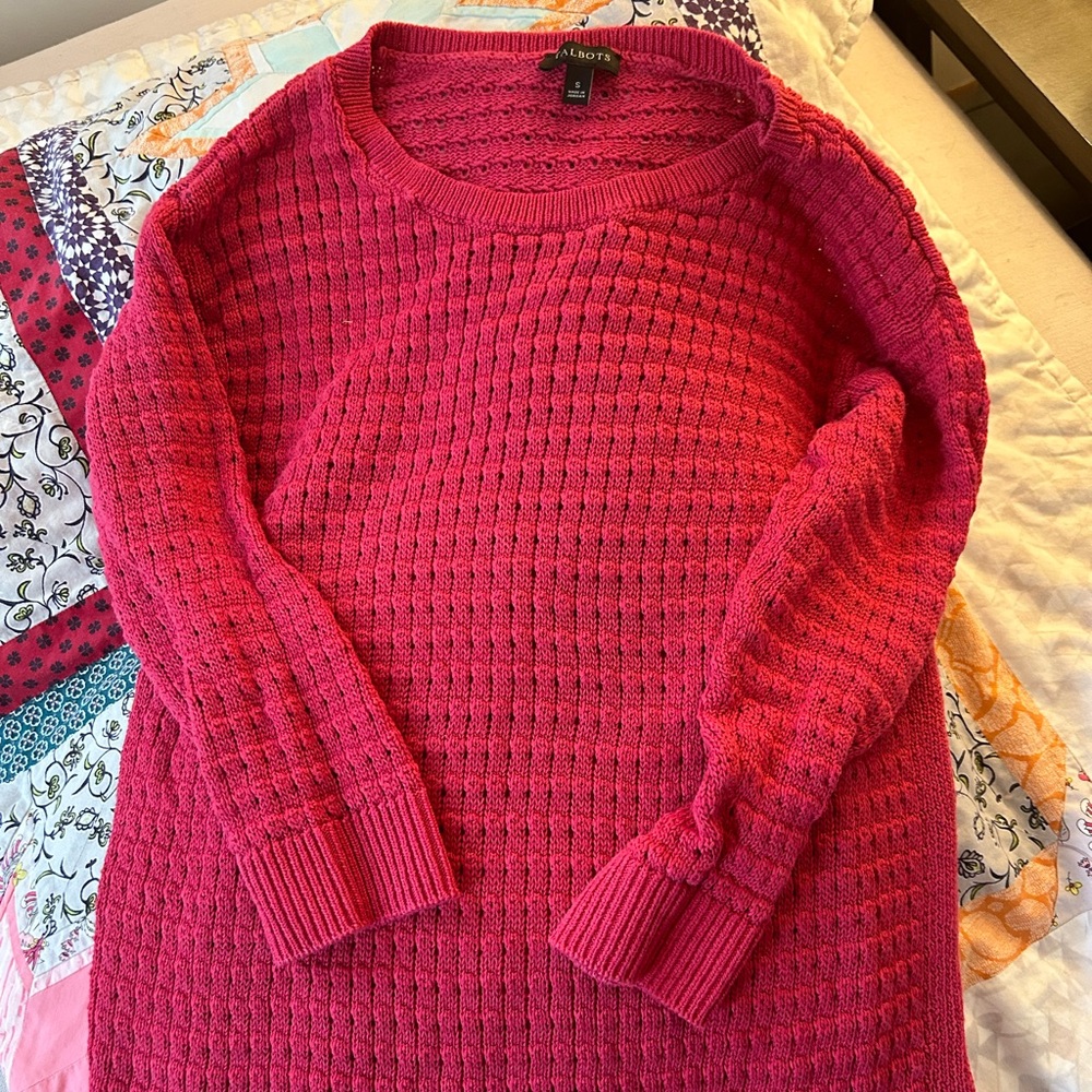 Size small Talbots fuchsia sweater longer style